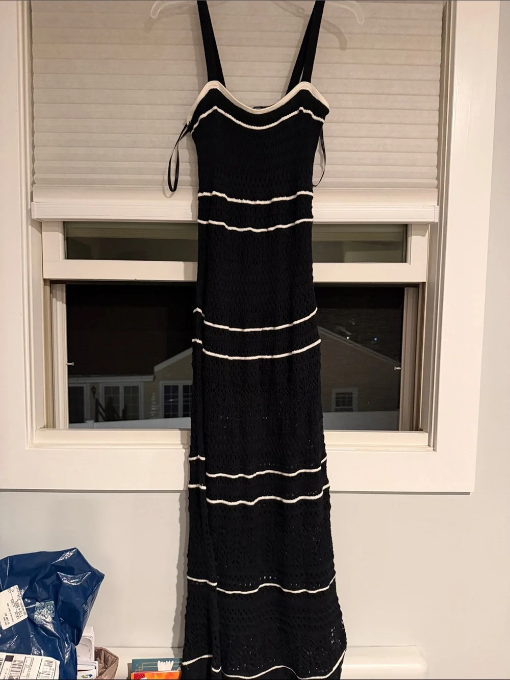 Abercrombie & Fitch Black Maxi Dress with White Trim